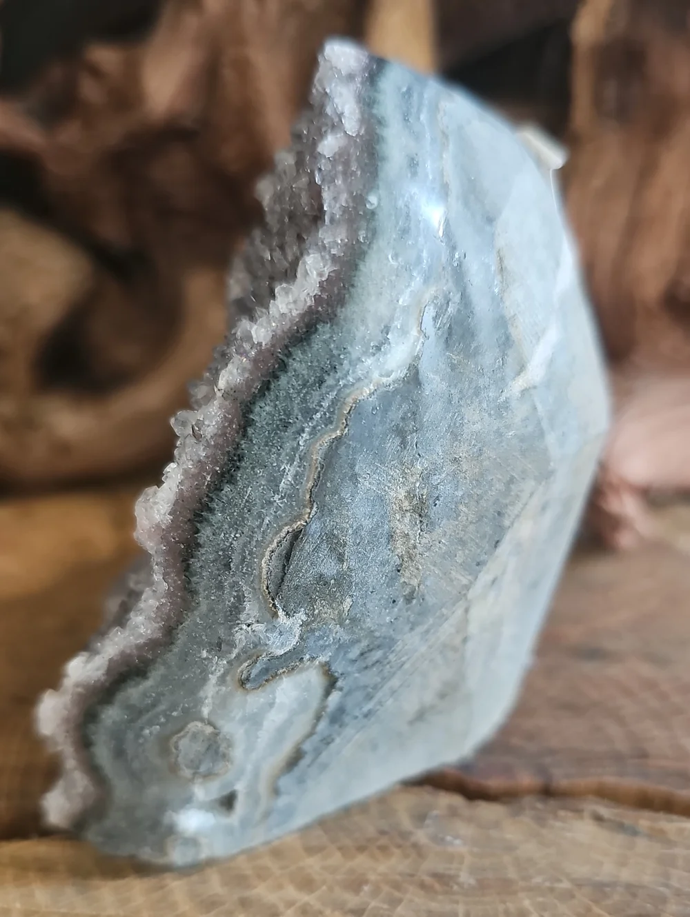 Natural Gray Uraguayan Amethyst Cutbase- Home Accents